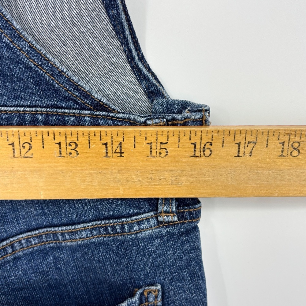 Old Navy Womens Size 4 TALL Overalls Medium Blue Denim Ankle Slim Leg Cotton - Picture 10 of 11